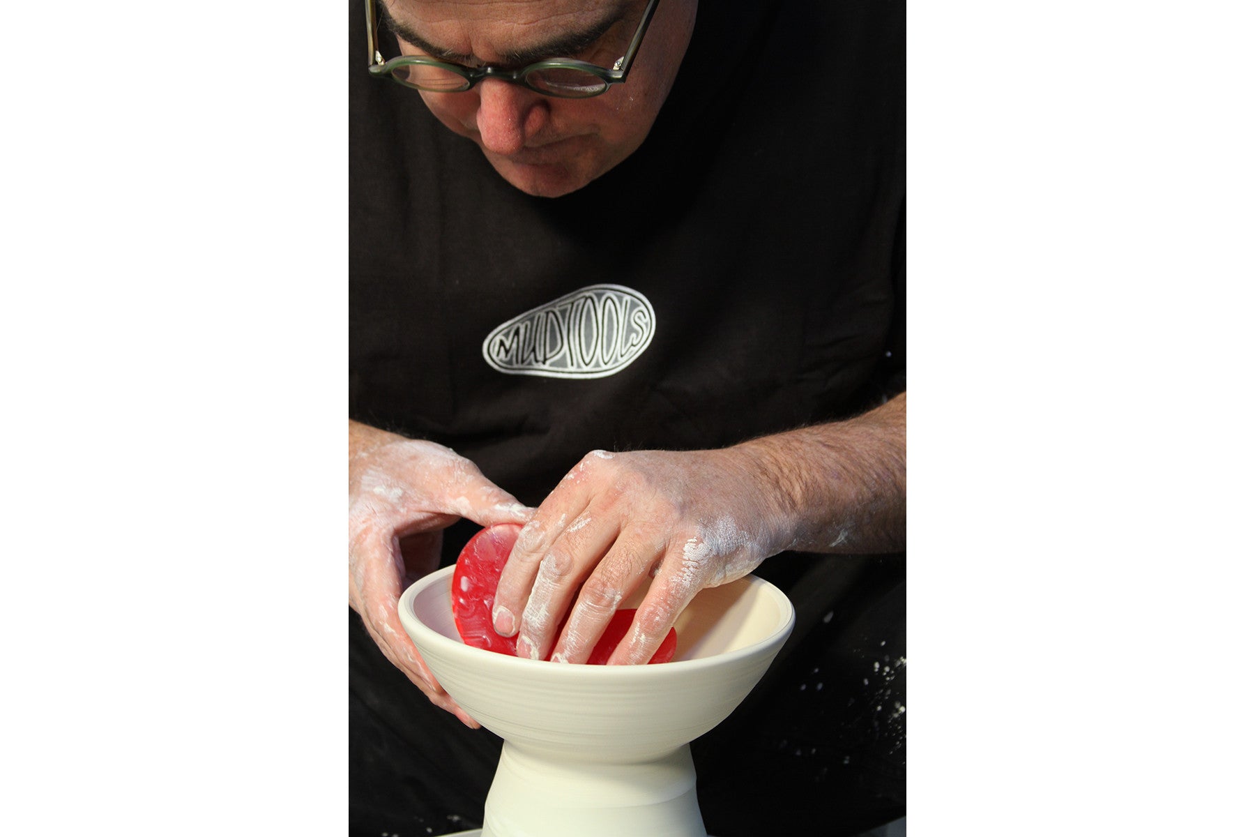 Artist Michael Sherrill using the Small Red Bowl Rib
