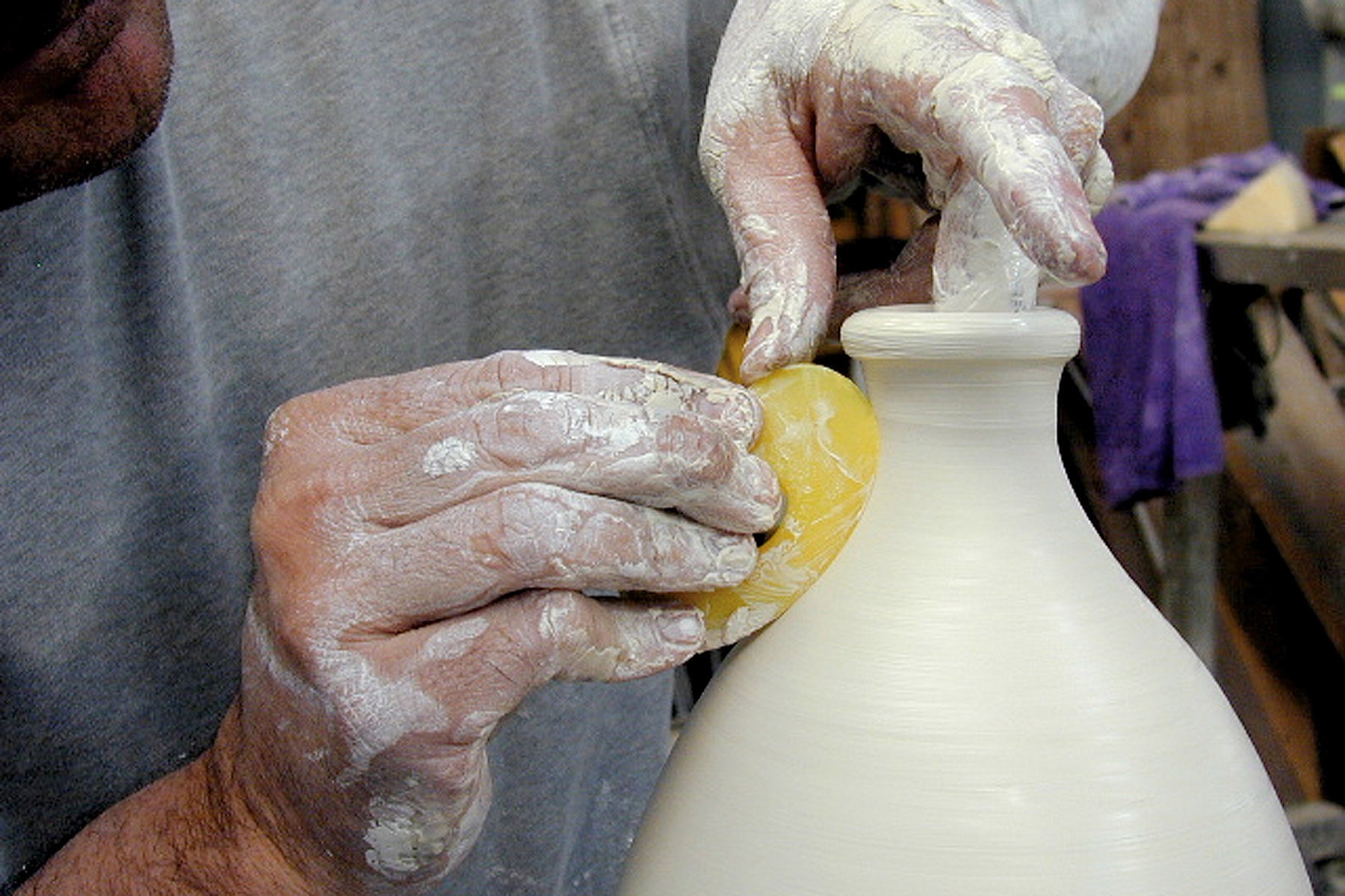 Artist Michael Sherrill using Yellow Shape 0 Polymer Rib