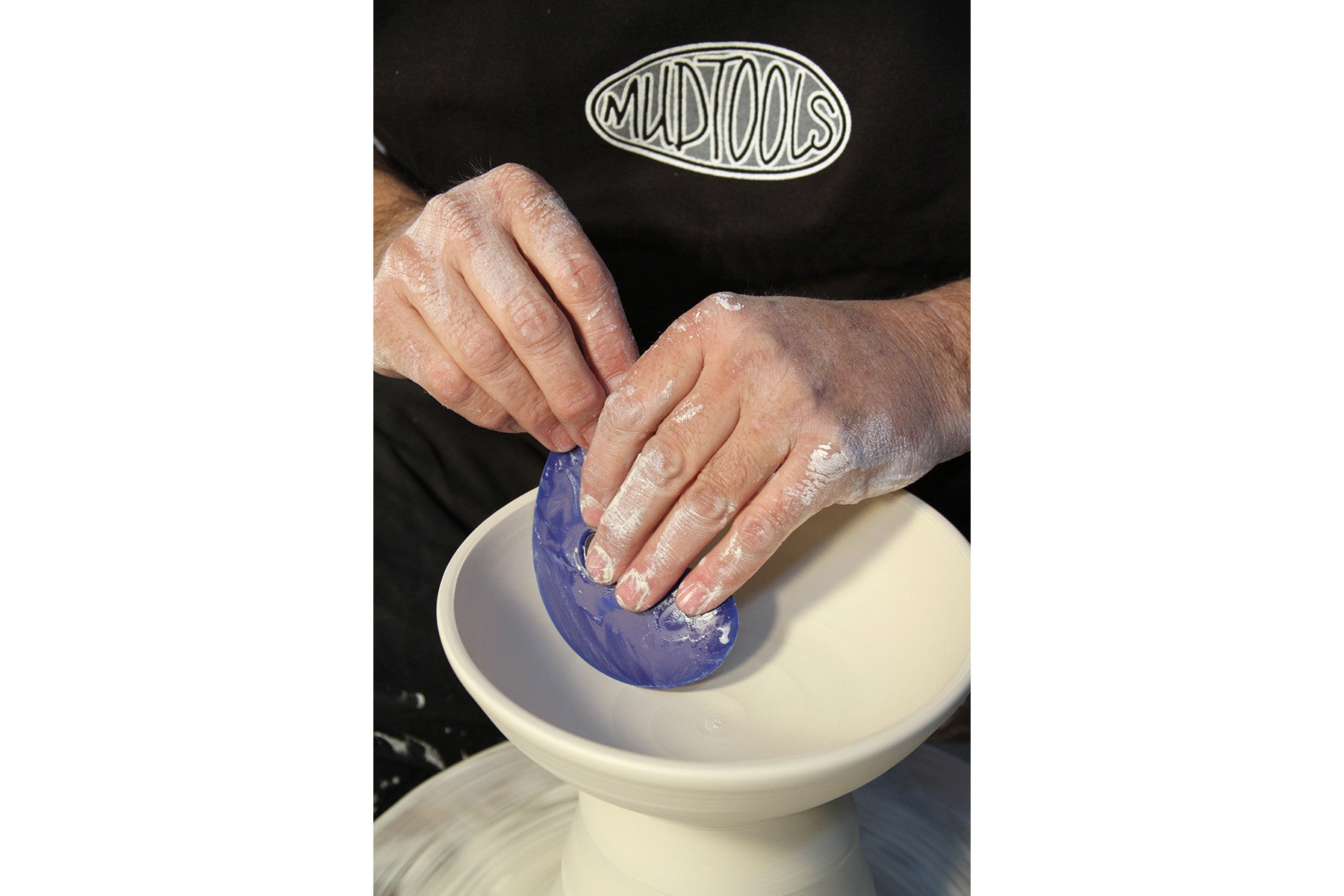 Artist Michael Sherrill using the Small Blue Bowl Rib 